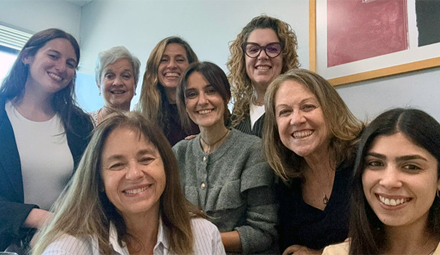 Erna and colleagues, taken during a monthly team meeting